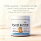 Close up of the fine loose taurine powder texture for cats