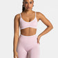 Strappy tank and scoop bralette with white contrast binding, studio shot