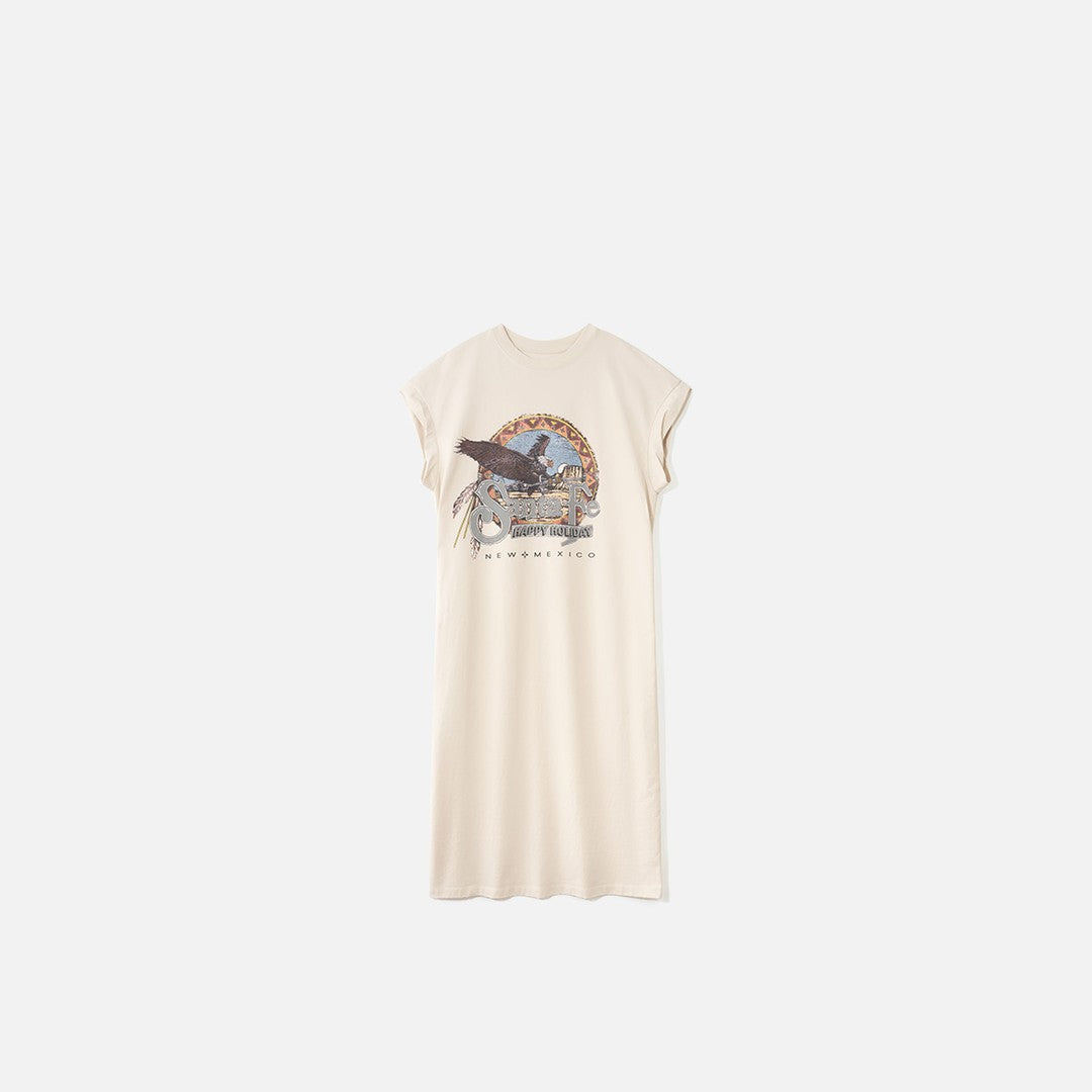 Casual Cotton Animal Print Dress