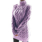 Purple option, size M: chunky cable knit turtleneck sweater dress with ribbed hem