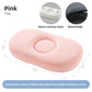 Pink oval memory foam pillow with detachable cover and space memory foam insets
