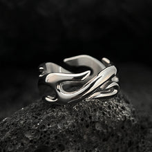 Unisex Sculpted Flame Stainless Steel Ring