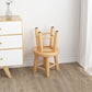 Round wooden low stool shown at 25 cm sitting height with natural log wood finish
