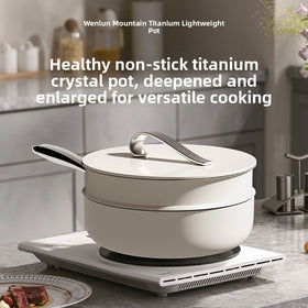30 cm Titanium Non-Stick Wok with Glass Lid and Optional Steamer Rack