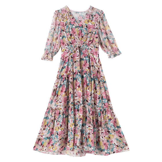 Printed Mulberry Silk Dress