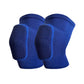 Blue dance knee pads with sponge pad, pair on white background, size L variant