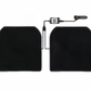Two small black carpet car floor mats linked by a cable to an app controller box and a cigarette lighter plug