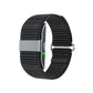 Black activity tracker band with the strap looped through two D-rings
