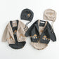 Baby Cotton Romper Detachable Hood | close up material texture