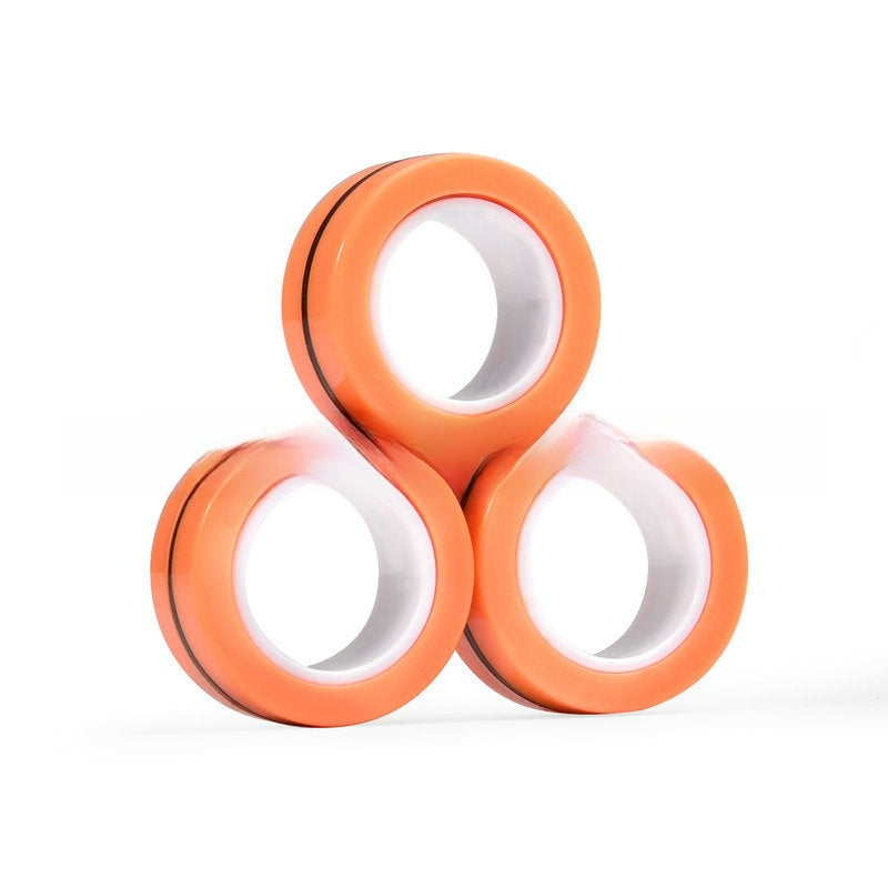 Magnetic fidget rings grouped to show camo patterns