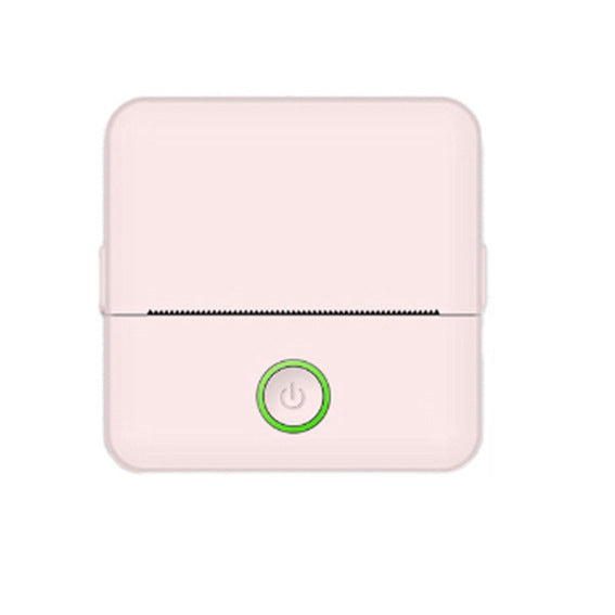 Pale pink flat thermal printer with a green power ring on a white background, X6 pink option