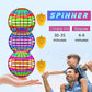 Flying spinner toy launched with a wrist flick during outdoor play