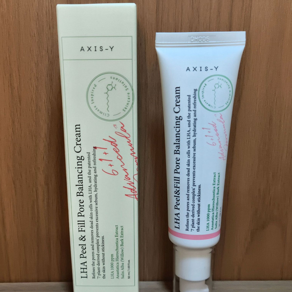 Option photo: AXIS-Y LHA Peel and Fill Pore Balancing Cream, 50 ml tube with its carton