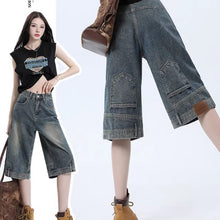 Retro High Waist Denim Shorts