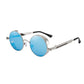 Round metal frame sunglasses shown in one of eighteen frame and lens color options