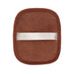 Reusable makeup remover pad with a satin hand strap shown on a plain background