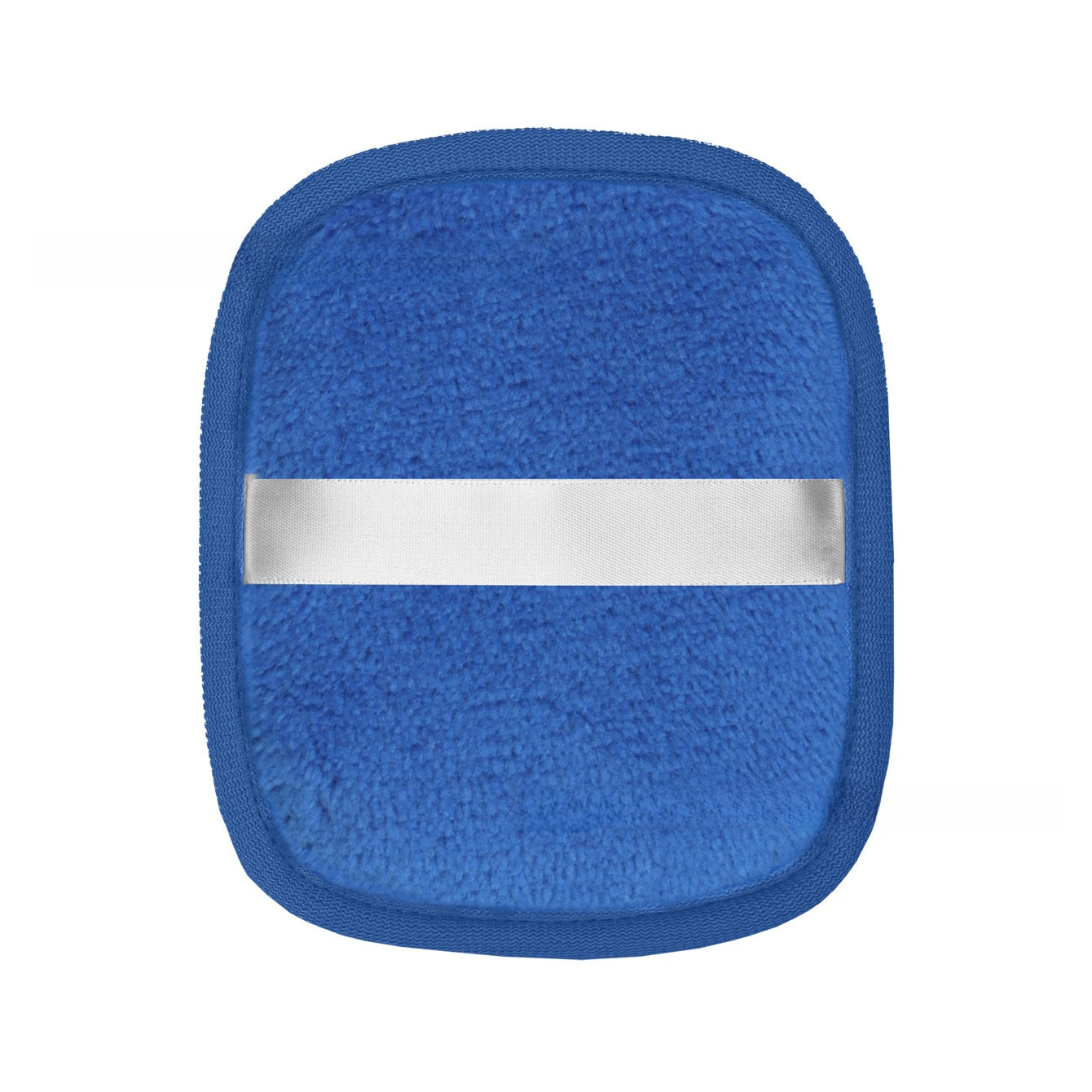 Soft plush reusable makeup remover pad with a satin back strap, single color option