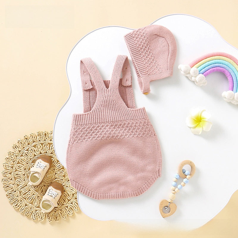 Infant Sleeveless Romper with Detachable Hood