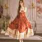 French Country Square Neck Cotton Dress | scale reference next to a hand