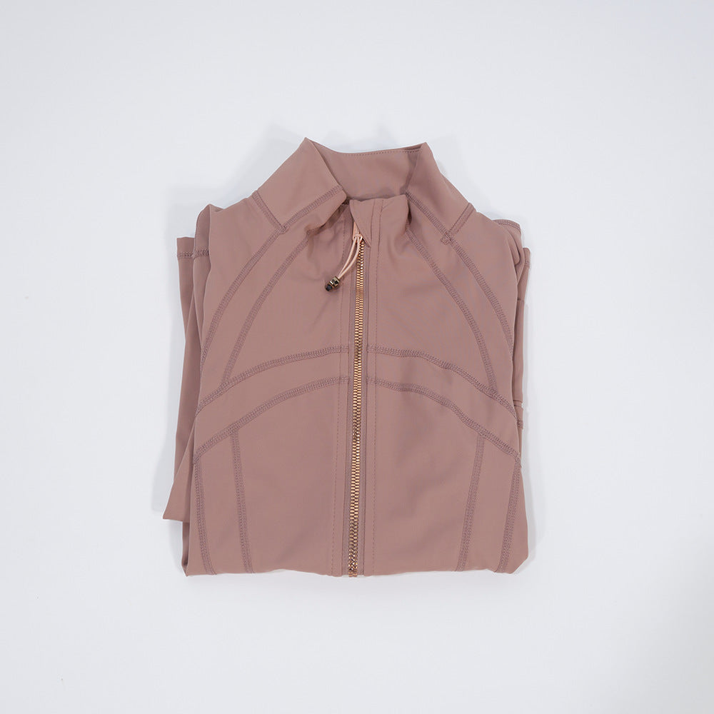 Fit on model at three quarter angle showing waist and hip taper