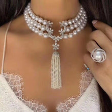 Cubic Zirconia Floral Necklace Connector and Tassel Bail Finding