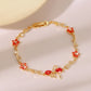 Zircon Gold Plated Leaf Design