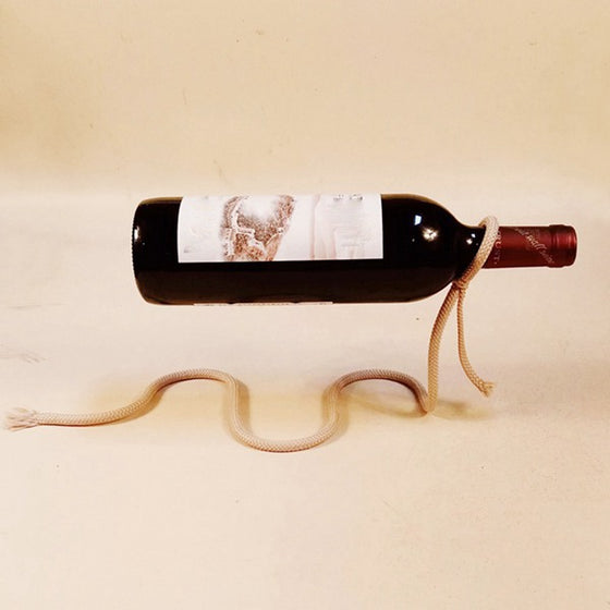 Snake Shaped Rope Wine Bottle Holder with Floating Illusion