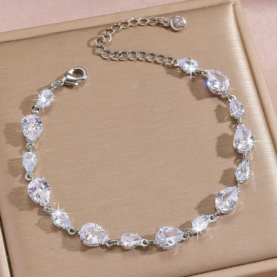 Zircon Gold Plated Leaf Design Bracelet | in use scenario daily moment
