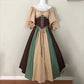 Medieval Color Block Flutter Sleeve Dress