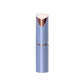 Blue foil facial hair remover shown capped and standing on a white background