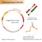 Rainbow bright colorway of the natural stone and pearl beaded necklace with stainless steel extender