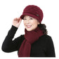 Fleece-Lined Knitted Winter Hat with Scarf Option