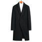 Black mid-length double breasted wool blend coat on a hanger, option photo for XXXXL | US 48 / EU 58