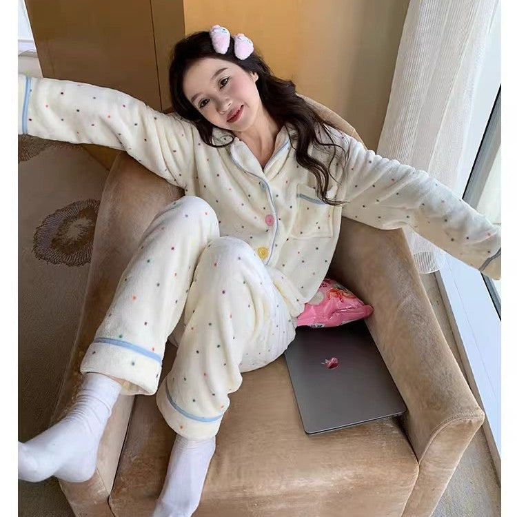 Coral fleece padded pajamas