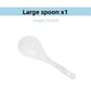 Large porcelain serving spoon with a blossom accent on the handle