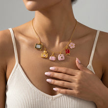 Vintage Enamel and Rhinestone Charm Pendants