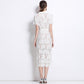 Hollow-Out Lace Maxi Dress | lifestyle in use scene