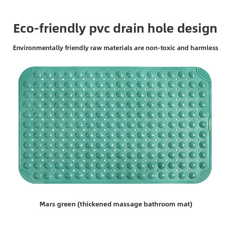 Domed PVC bathroom mat photographed flat, beaded perimeter running the full outline