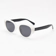 White Frame Black Temples Gray Lens