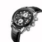 Megir Multifunctional Mens Quartz Watch | top down arrangement layout