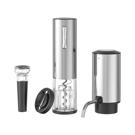 Rechargeable Electric Wine Opener and Aerating Pourer Set