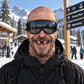 Prank Mask 1 option: printed bald old man face cover worn with ski goggles