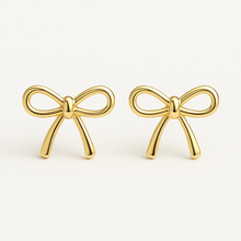 Gold Bow Stud Earrings For Women