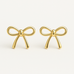 18K Gold Bow Earrings for Women | front view product hero shot
