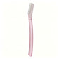 Frosted transparent pink eyebrow razor with a clear blade cover on a white background, option Transparent Pink
