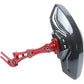 Rear scooter mudguard with red CNC aluminum bracket and glossy woven-texture black plate, Red option