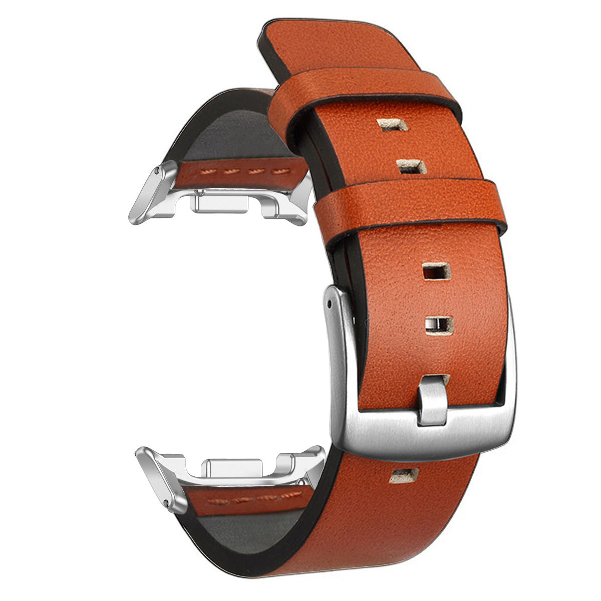 Classic Leather Watch with Metal Connector Leather Strap