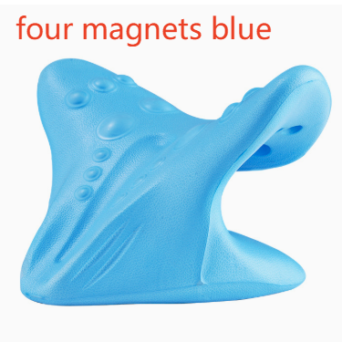 Blue moulded EVA neck rest shown for the option the maker lists with four magnets