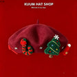 Christmas bow beret-burgundy