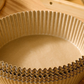 Natural unbleached wood pulp disposable air fryer paper liner with tall pleated sides